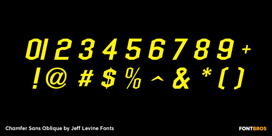 Chamfer Sans Oblique Font Poster #1