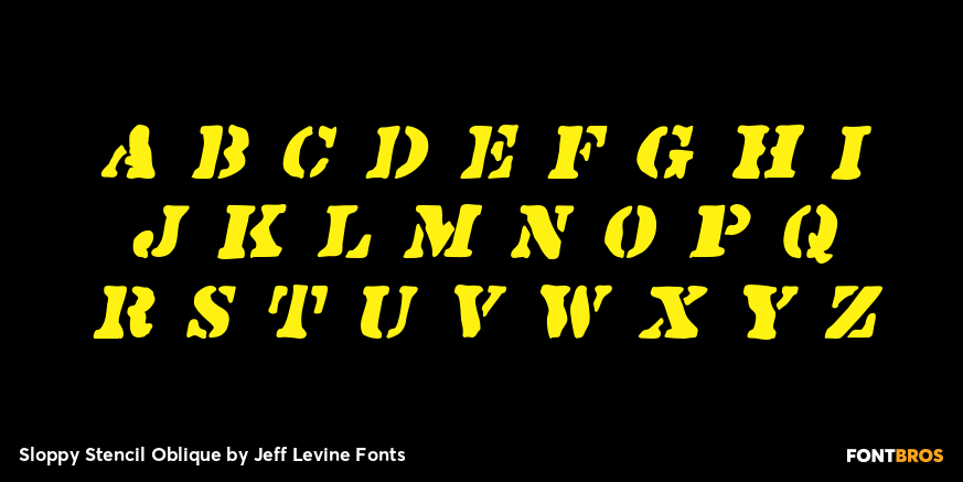 Sloppy Stencil Oblique Font Poster #3