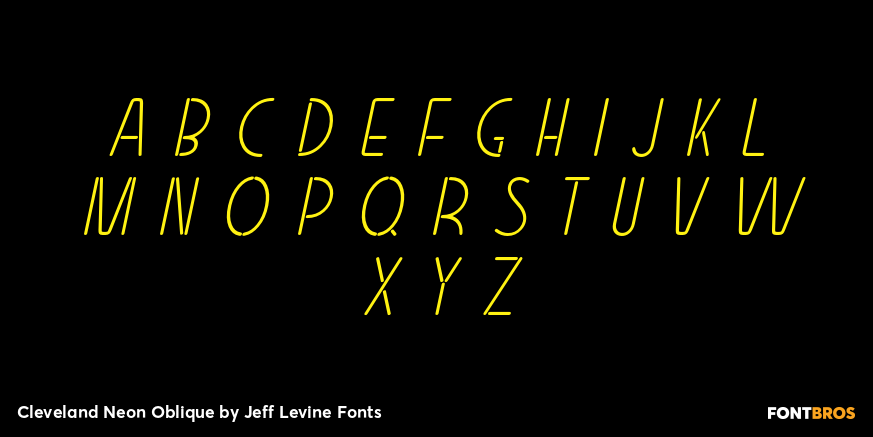 Cleveland Neon Oblique Font Poster #3