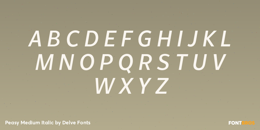 Peasy Medium Italic Font Poster #2