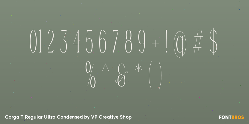 Gorga T Regular Ultra Condensed Font Poster #4