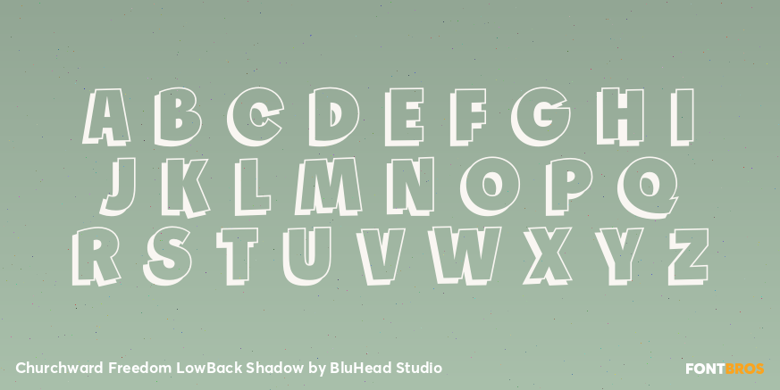Churchward Freedom LowBack Shadow Font Poster #2