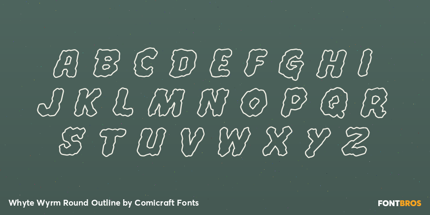 Whyte Wyrm Round Outline Font Poster #3