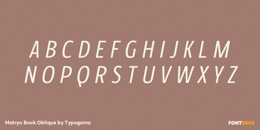 Matryo Book Oblique Font Poster #2