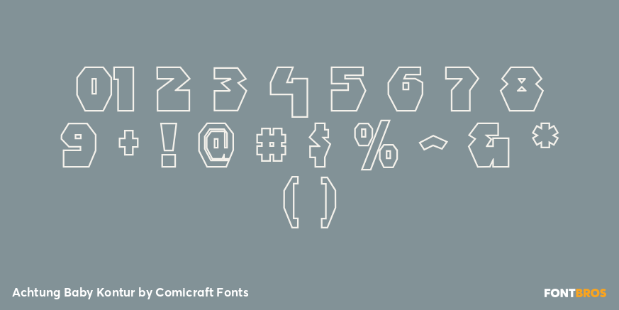Achtung Baby Kontur Font Poster #1