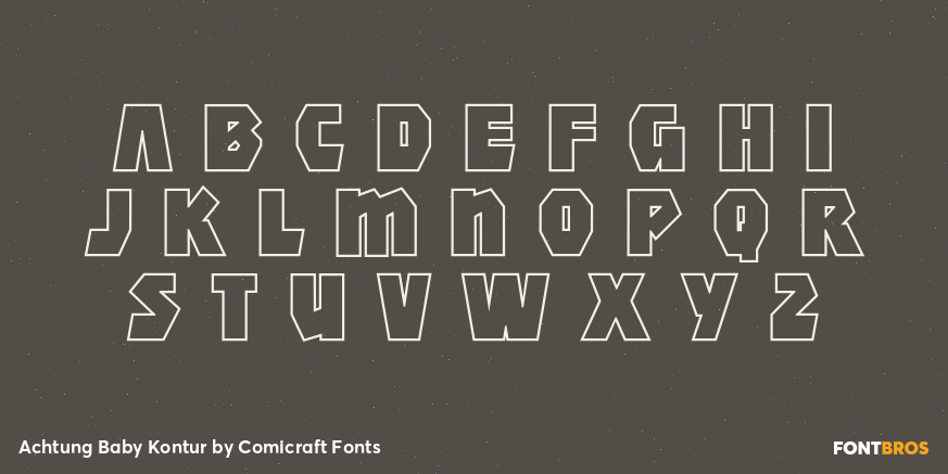 Achtung Baby Kontur Font Poster #3