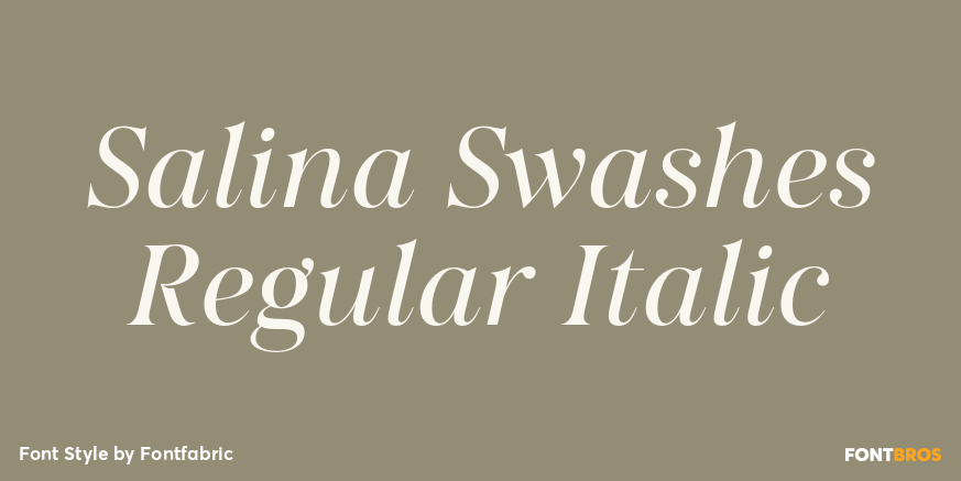 Salina Swashes Regular Italic Poster
