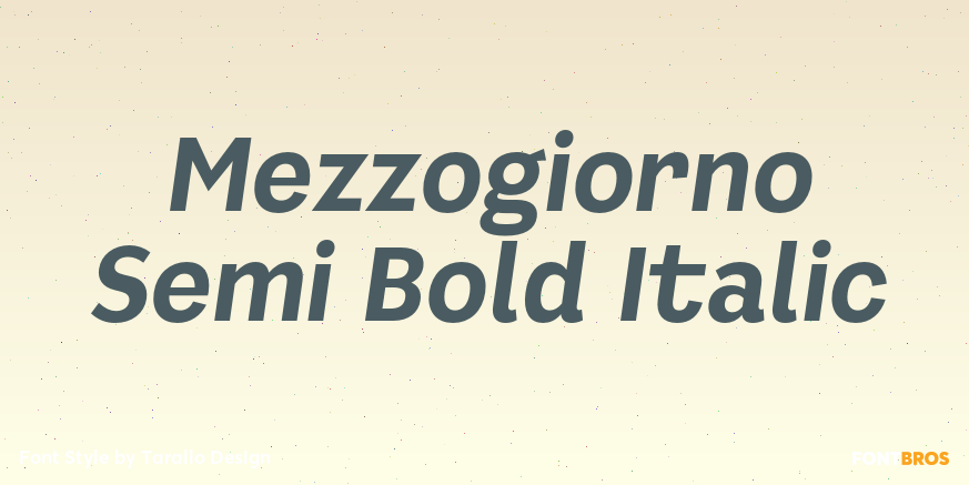 Mezzogiorno Semi Bold Italic Font Poster #1