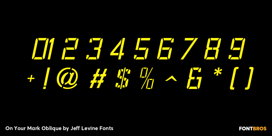 On Your Mark Oblique Font Poster #1
