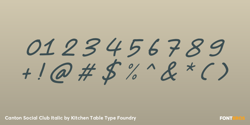 Canton Social Club Italic Font Poster #1
