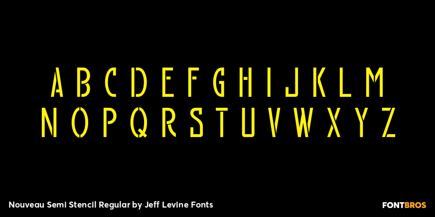 Nouveau Semi Stencil Regular Font Poster #3