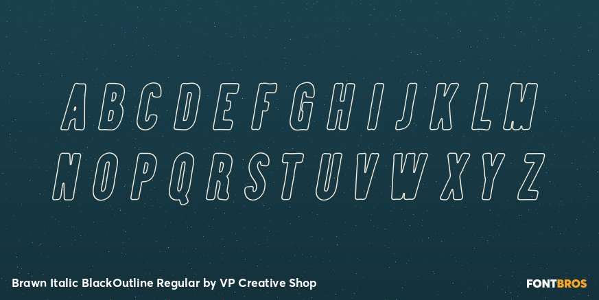 Brawn Italic BlackOutline Regular Font Poster #3