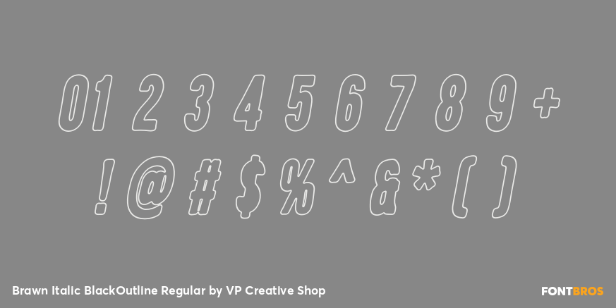Brawn Italic BlackOutline Regular Font Poster #4