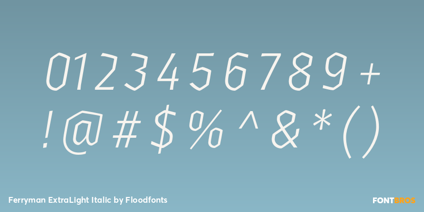 Ferryman ExtraLight Italic Font Poster #1