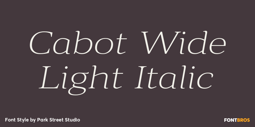 Cabot Wide Light Italic Font Poster #1