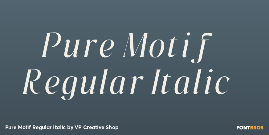 Pure Motif Regular Italic Font Poster #1