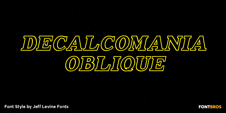 Decalcomania Oblique Font Poster #1