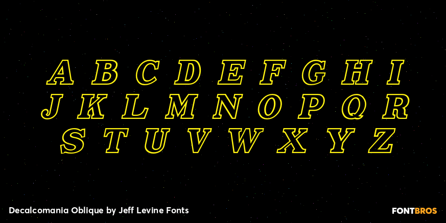 Decalcomania Oblique Font Poster #2