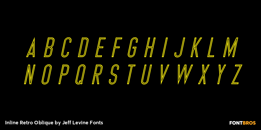 Inline Retro Oblique Font Poster #3