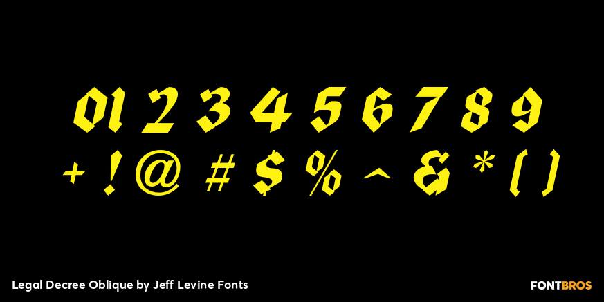 Legal Decree Oblique Font Poster #1