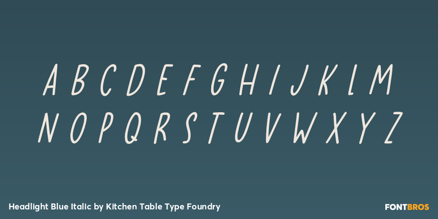 Headlight Blue Italic Font Poster #3