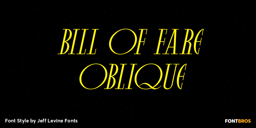 Bill of Fare Oblique Poster