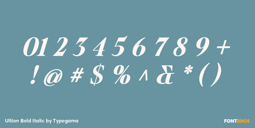 Ultion Bold Italic Font Poster #1