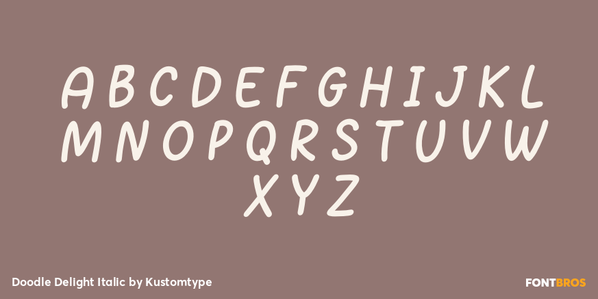 Doodle Delight Italic Font Poster #1