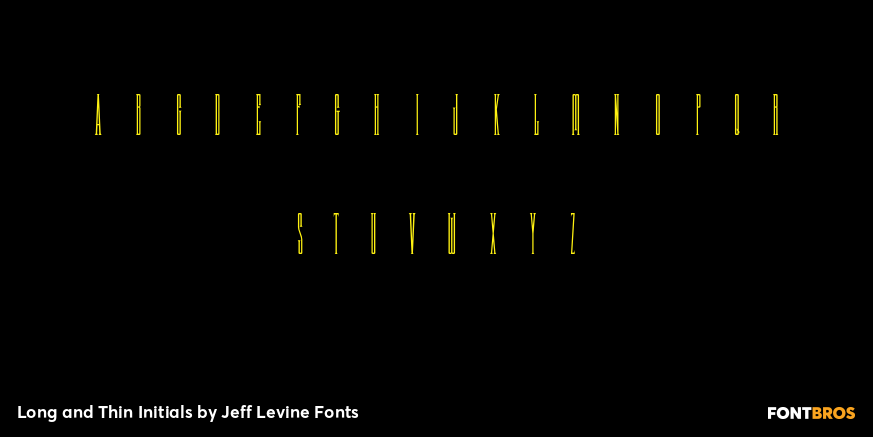 Long and Thin Initials Font Poster #3