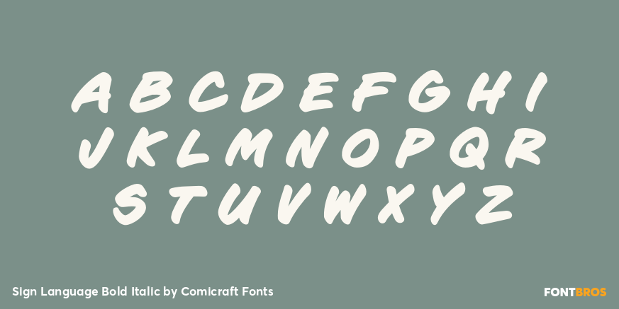 Sign Language Bold Italic Font Poster #2