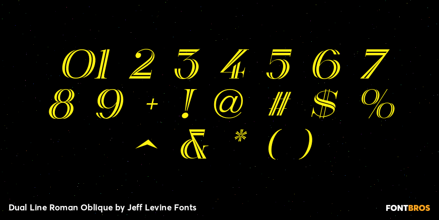 Dual Line Roman Oblique Font Poster #4