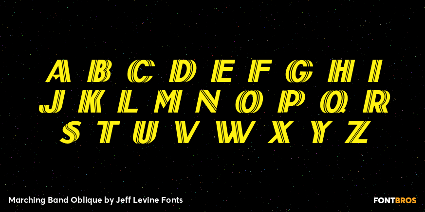 Marching Band Oblique Font Poster #3