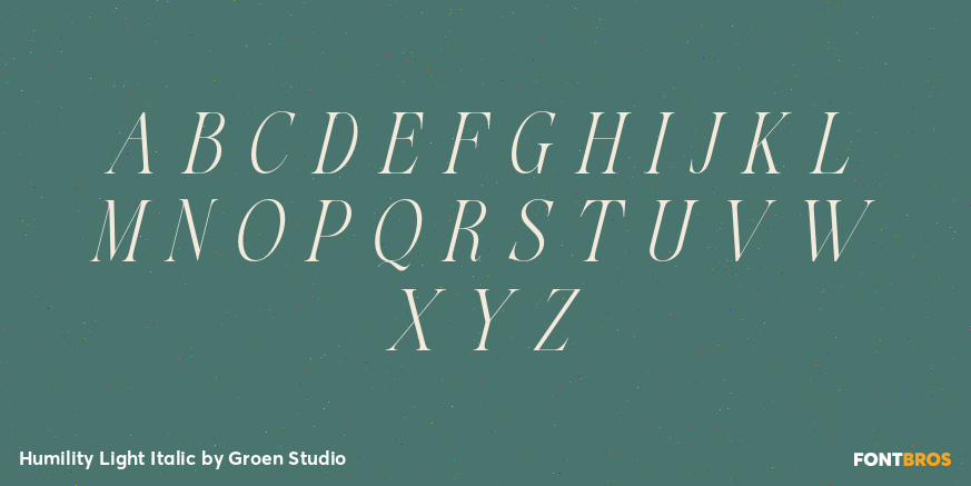 Humility Light Italic Font Poster #2