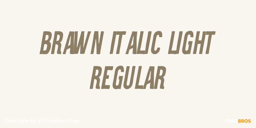 Brawn Italic Light Regular Poster