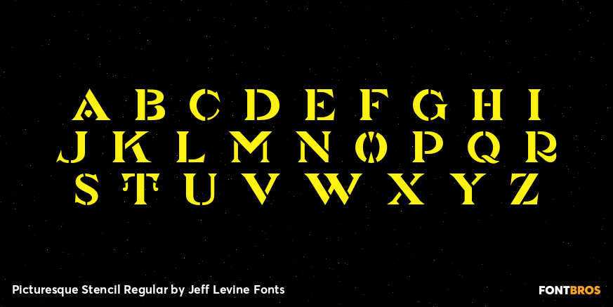 Picturesque Stencil Regular Font Poster #2