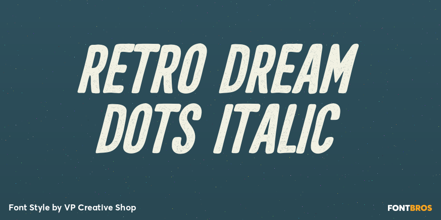 Retro Dream Dots Italic Poster