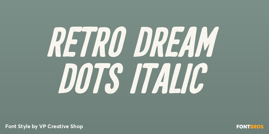 Retro Dream Dots Italic Poster