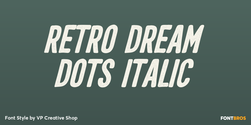 Retro Dream Dots Italic Poster