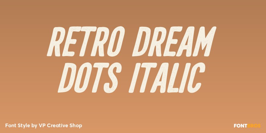 Retro Dream Dots Italic Poster