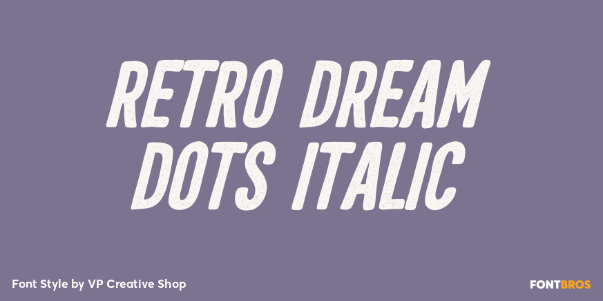 Retro Dream Dots Italic Poster
