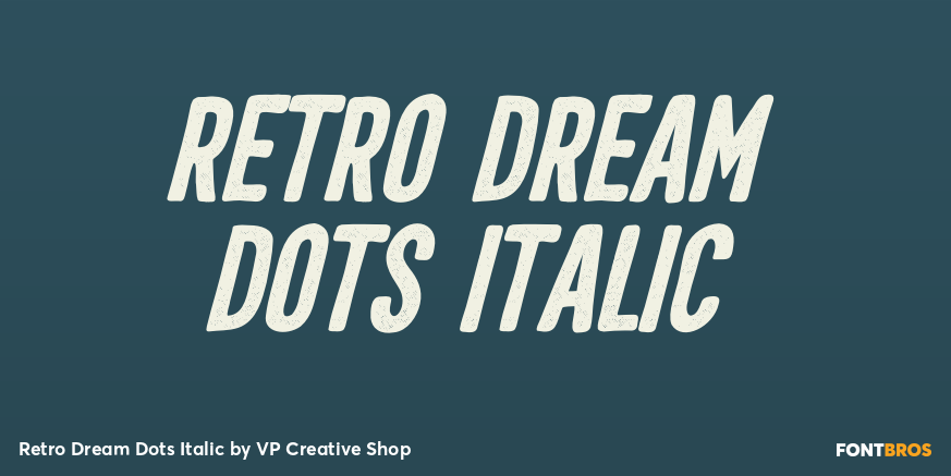Retro Dream Dots Italic Poster
