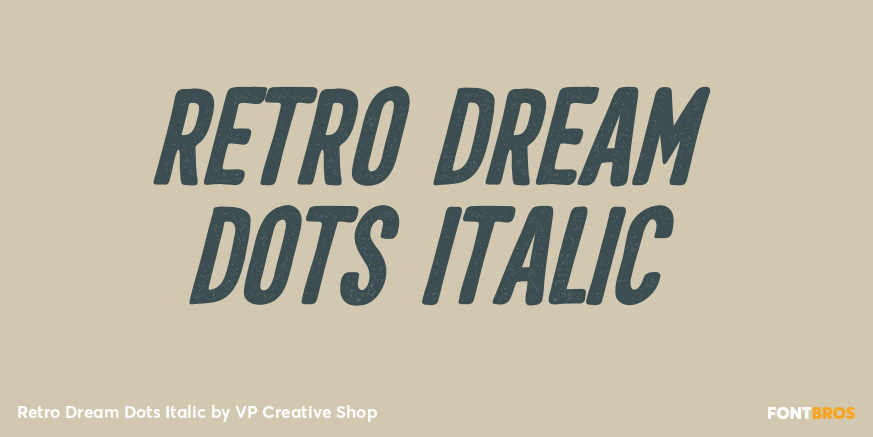 Retro Dream Dots Italic Poster