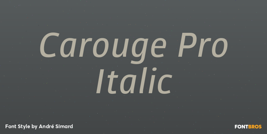 Carouge Pro Italic Font Poster #1