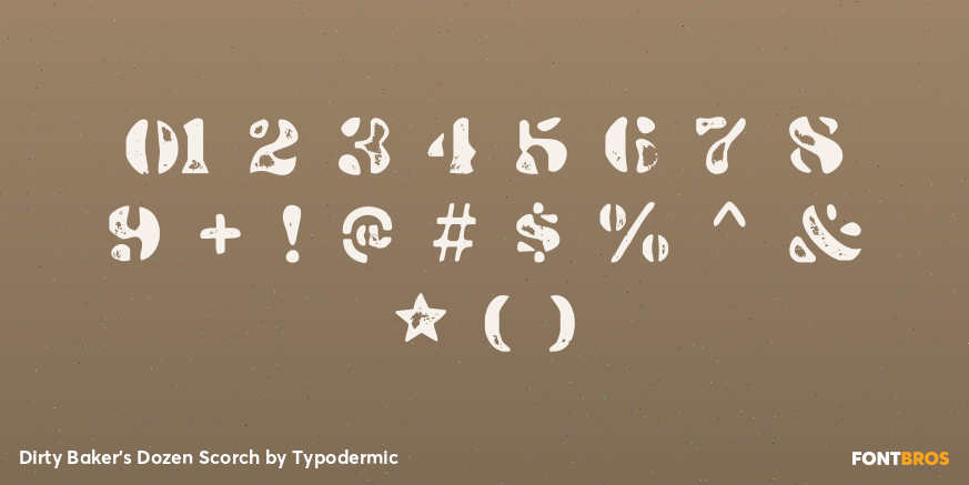 Dirty Baker's Dozen Scorch Font Poster #4