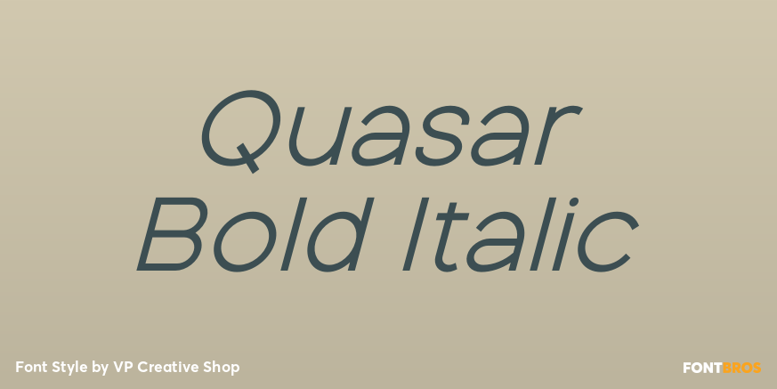 Quasar Bold Italic Font Poster #1