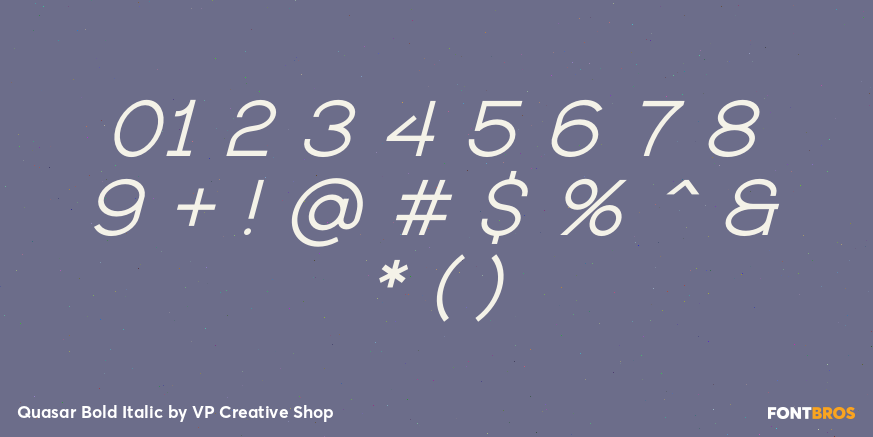 Quasar Bold Italic Font Poster #1