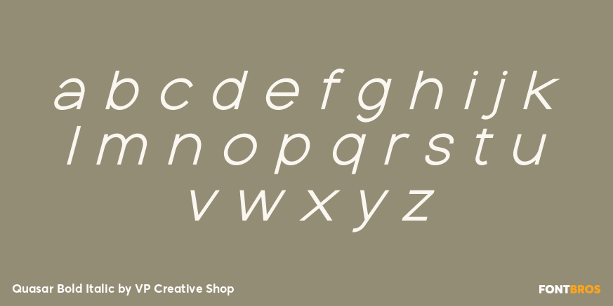 Quasar Bold Italic Font Poster #1
