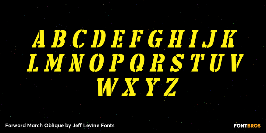 Forward March Oblique Font Poster #2