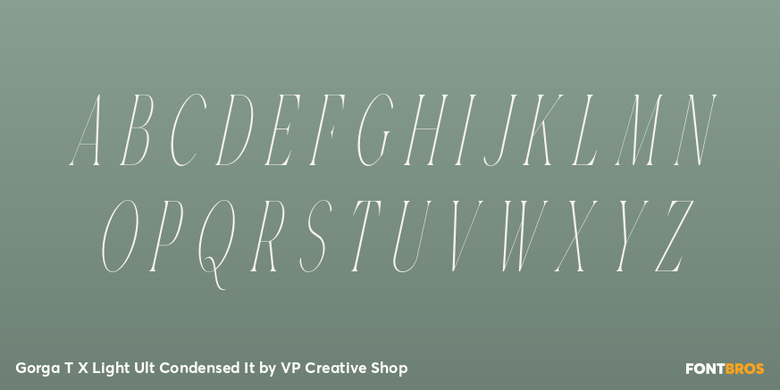 Gorga T X Light Ult Condensed It Font Poster #2