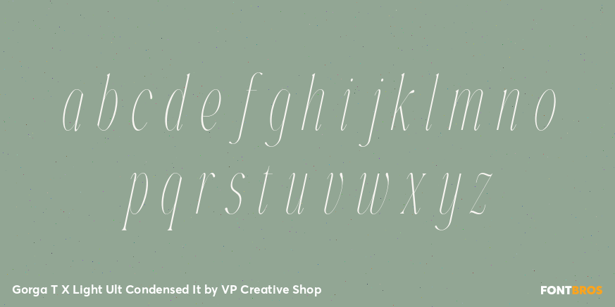 Gorga T X Light Ult Condensed It Font Poster #3